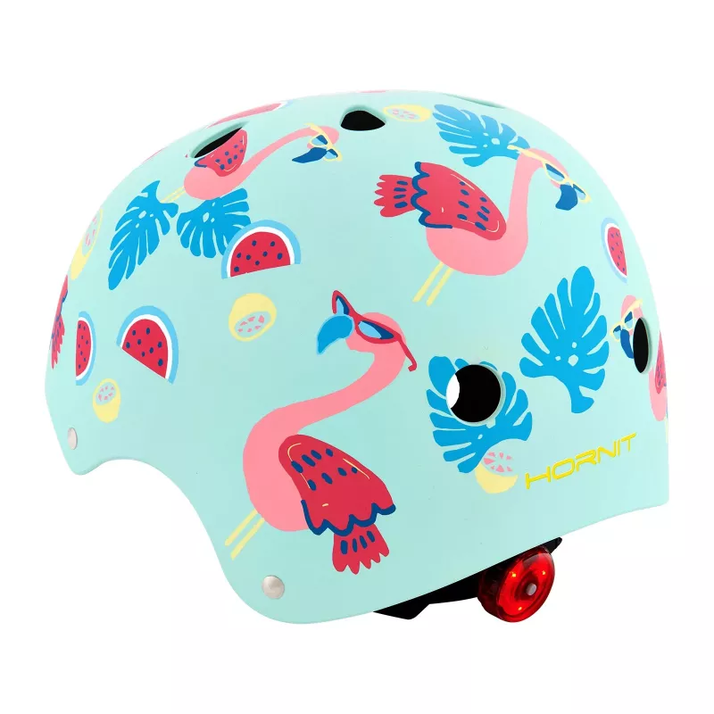 Hornit Flamingo detská cyklistická prilba M (53-58 cm) so zadným LED svetlom FLS931