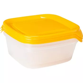 CURVER Fresh & Go sada misiek pre domáce zvieratá s 3 kusmi, každá 0,8L, žltá, vzduchotesné viečka