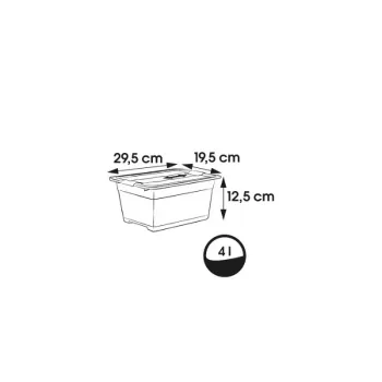 keeeper Crystalbox Cornelia úložná krabica s vekom, 4 L, 29,5 x 19,5 x 12,5 cm, transparentná