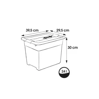 keeeper Crystalbox Cornelia úložná krabica s vekom, 24 L, transparentná, 39,5 x 29,5 x 30 cm