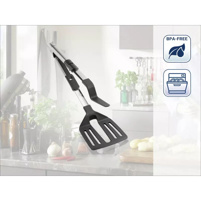 Leifheit ProLine 2-in-1 obracačka na panvice a stierka na cesto, nerez, 30,5 cm