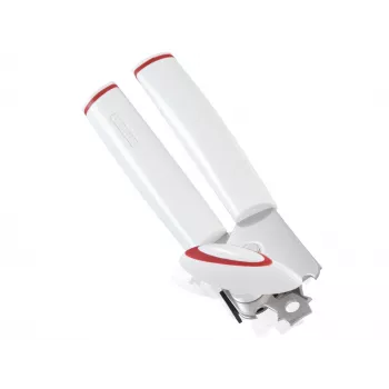 LEIFHEIT otvárač na konzervy Lifty Manuálny Top-Cut s ergonomickou rukoväťou, nerezová čepeľ, biela/sivá