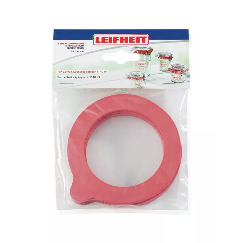 LEIFHEIT náhradné gumené tesnenia 6 ks 68x94 mm pre tesniace poháre 1140 ml