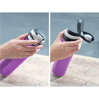 LEIFHEIT Thermos Flip 600 ml fialová vákuovo izolovaná nerezová fľaša