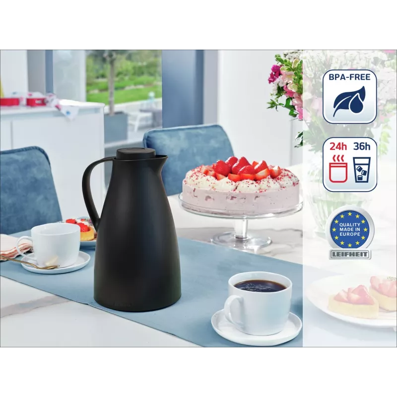 LEIFHEIT Thermos Harmonic čierna 1L vákuová izolačná kanvica