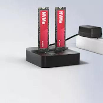 AXAGON ADSA-M2C22L dock pre dve M.2 NVMe SSD, USB-C 20Gbps, funkcia klonovania