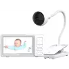 Chillax DM685 Wi-Fi/FHSS video babyfón s 5 palcovou rodičovskou jednotkou, 1080p kamera, funkcia otáčania a nakláňania, nočné videnie, obojsmerné ozvučenie, teplotný senzor, uspávanky, biela