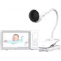 Chillax DM685 Wi-Fi/FHSS video babyfón s 5 palcovou rodičovskou jednotkou, 1080p kamera, funkcia otáčania a nakláňania, nočné videnie, obojsmerné ozvučenie, teplotný senzor, uspávanky, biela