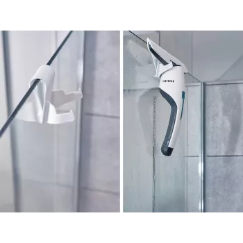 LEIFHEIT Nemo nástenný držiak na okenný vysávač – úsporné uloženie a nabíjací držiak