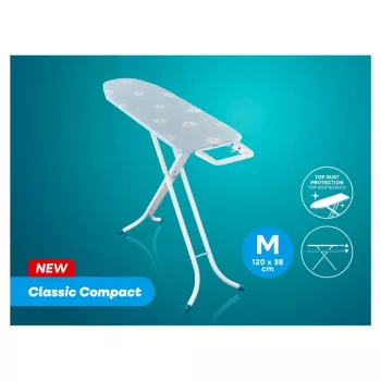 LEIFHEIT žehliaca doska Classic M Compact 120x38cm s bavlneným poťahom a pevným odkladacím priestorom na žehličku