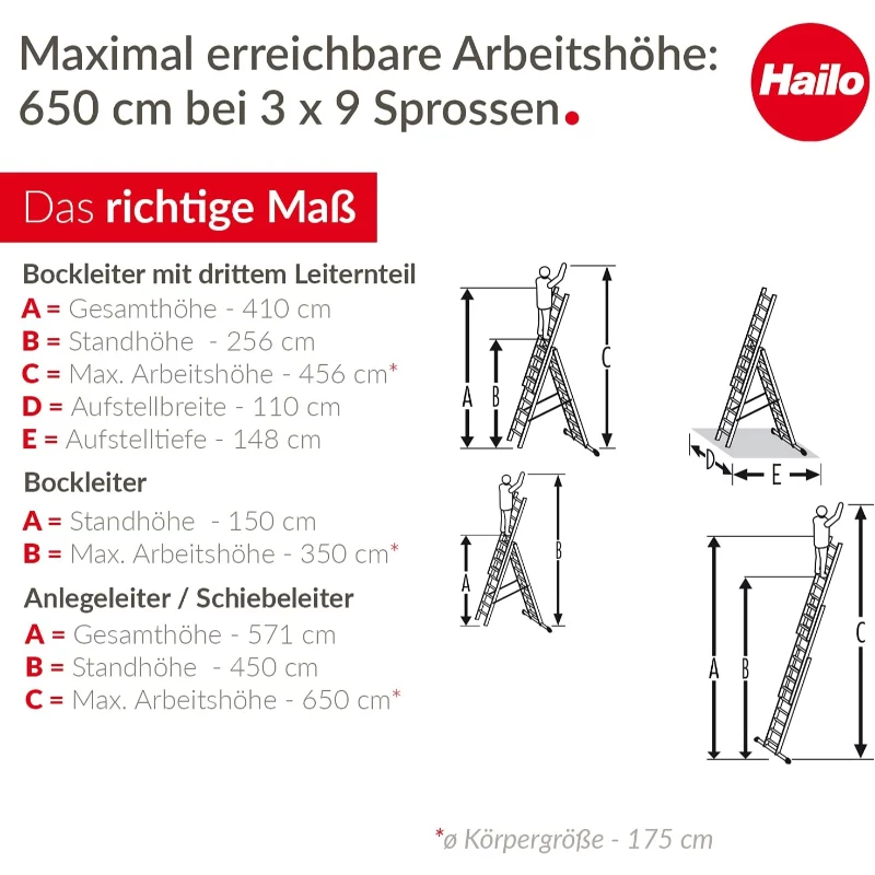 HAILO ProfiStep Combi rebrík hliníkový 3x9 priečok