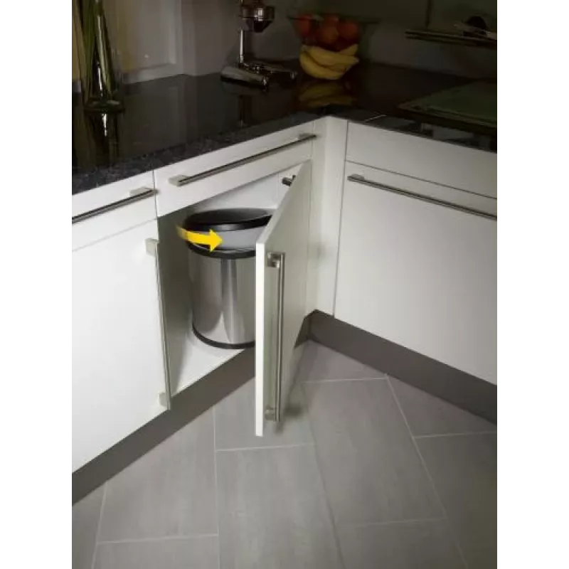 HAILO Compact-Box M 15L nerezový odpadkový kôš s pedálom a soft-close vekom