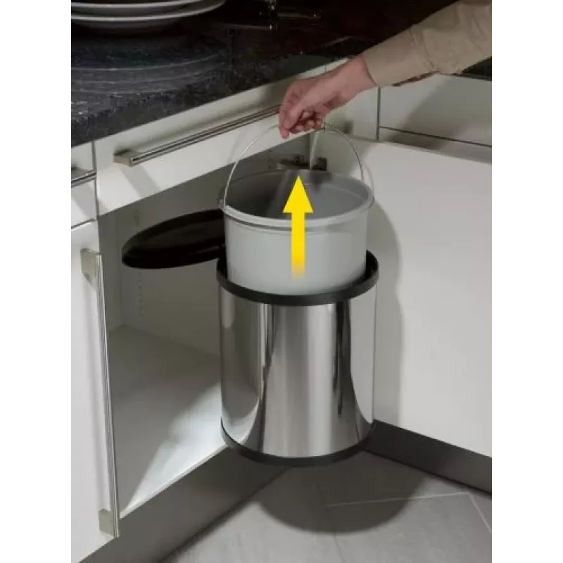 HAILO Compact-Box M 15L nerezový odpadkový kôš s pedálom a soft-close vekom