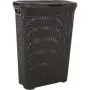 CURVER Style 40L box na bielizeň s odklápacím vekom, ratanový efekt, tmavosivý