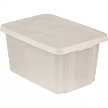CURVER Essentials 45L priehľadná úložná krabica s vekom, 57 x 40 x 30 cm, stohovateľná, vhodná na potraviny