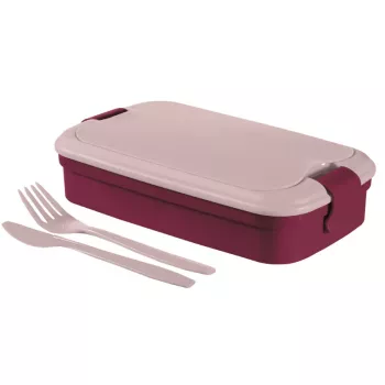CURVER Lunch&Go obdĺžniková miska na potraviny s príborom 1,4L fialová