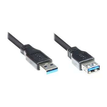 Good Connections USB 3.0 predlžovací kábel, Type-A konektor samec na Type-A konektor samica, čierny, 3 m 2711-S03