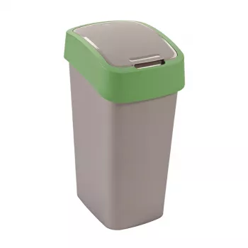 CURVER Flip Bin 45L odpadkový kôš strieborný/zelený