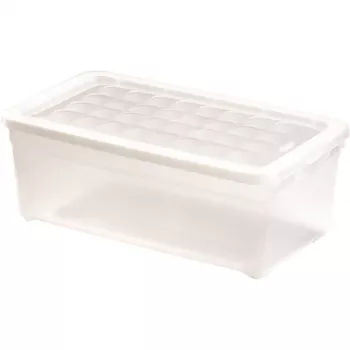 Curver Textile Box 5,7L priehľadná úložná krabica s vekom, 34,3 x 19,5 x 12,5 cm