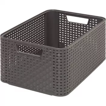 CURVER Style M úložná krabica 38,6x28,7x17 cm tmavosivá ratanový vzhľad 18L