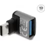 Delock USB 10 Gbps adaptér USB Type-C samec na USB Type-A samica, zahnutý nahor, hliníkové puzdro