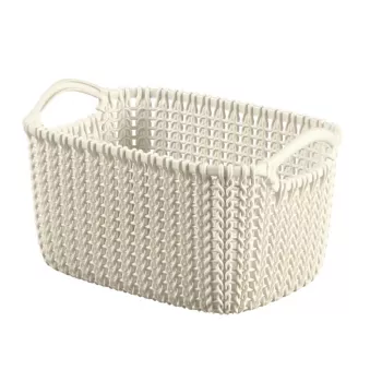 Curver Knit XS obdĺžnikový úložný kôš 3L biely 25x18x14 cm