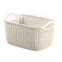 Curver Knit XS obdĺžnikový úložný kôš 3L biely 25x18x14 cm