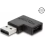 Delock USB 2.0 Type-A samec na Easy USB Type-A samica adaptér, zahnutý doľava, čierny