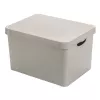 Curver Deco Stockholm L úložná krabica s vekom 39,5x29,5x23,5 cm bodky čierna/biela