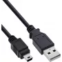 InLine® USB 2.0 Mini kábel, USB-A samec na Mini-B samec, čierny, 2 m