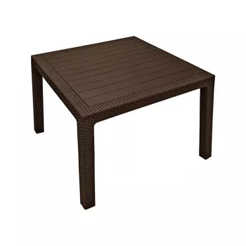 Keter Melody Quartet záhradný stôl hnedý obdĺžnikový outdoorový jedálenský stôl pre 6 osôb