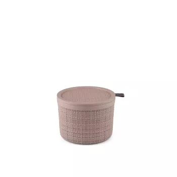 CURVER Jute okrúhly úložný kôš s vekom 2L ružový 17x13cm