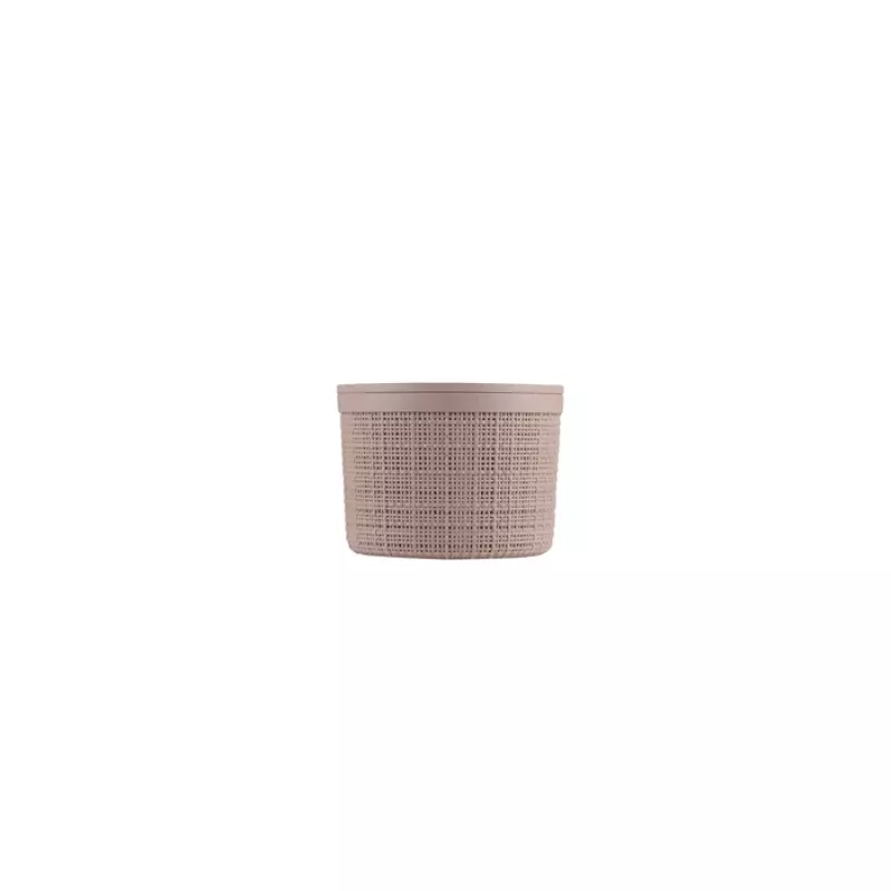 CURVER Jute okrúhly úložný kôš s vekom 2L ružový 17x13cm