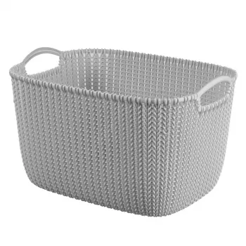 Curver Knit L obdĺžnikový úložný kôš 19L svetlosivý