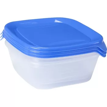 CURVER Fresh&Go sada misiek na potraviny s 3 ks, po 0,8 L, modrá, vzduchotesné veká, bez BPA, mikrovlnná rúra, mraznička, umývačka riadu