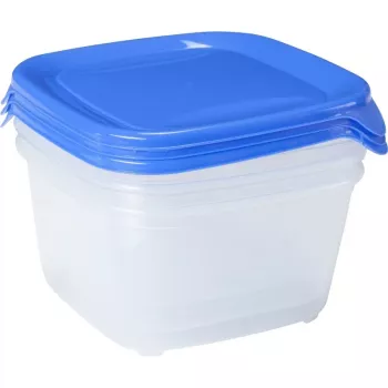 Curver Fresh & Go sada 3 štvorcových nádob na potraviny 1,2L modrá