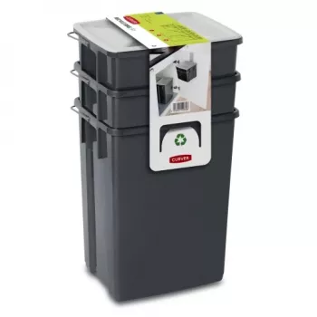 CURVER Biobox sada odpadkových košov 2x10L + 6L sivá