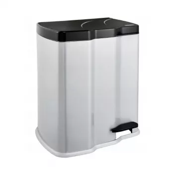 KEEEPER odpadkový kôš na triedenie odpadu 7+15L Gunnar 39,5x29x43,5cm svetlo strieborná
