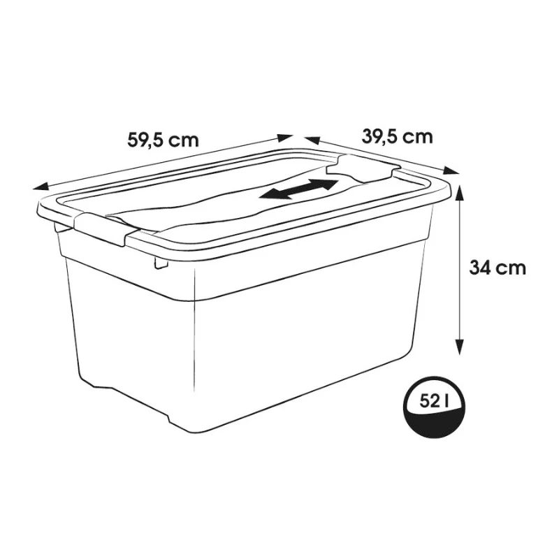 Box s vekom keeeper Crystalbox Cornelia 52L, 59,5 x 39,5 x 34 cm, priehľadný
