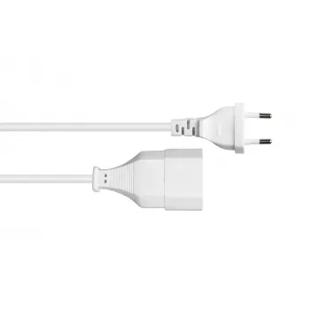 Kabelmeister SK0300-W010 Euro predlžovací kábel, Type-C konektor samec na Euro konektor samica, 1 m, 0,75 mm², biela