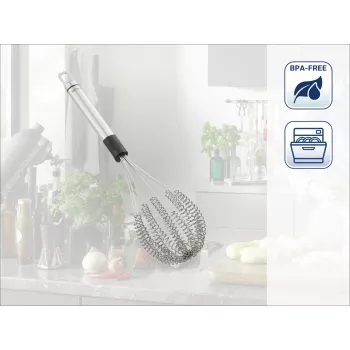 LEIFHEIT Speed Quirl M ručná metlička, nehrdzavejúca oceľ, biela/sivá, 26 cm