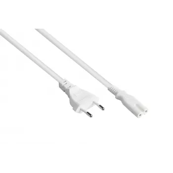 Kabelmeister Euro napájací kábel Type-C na C7 Figure-8, biela, 0,75 mm², 10 m