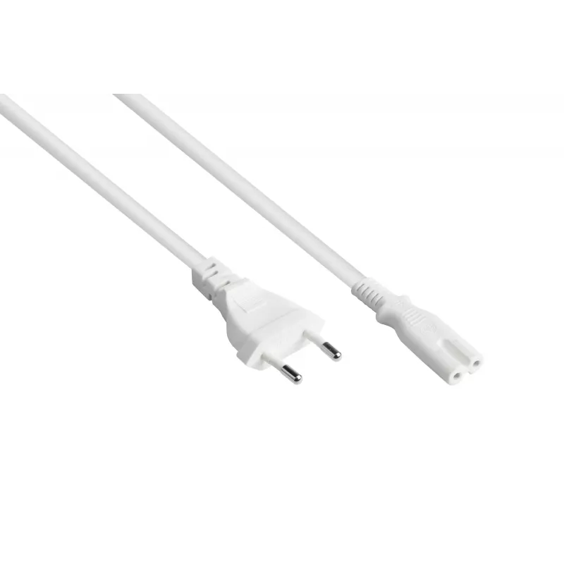 Kabelmeister Euro napájací kábel Type-C na C7 Figure-8, biely, 0,75 mm², 10 m