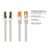 Kabelmeister Cat.7 S/FTP patch kábel RJ45, TPE bez halogénov, sivý, 0,15 m