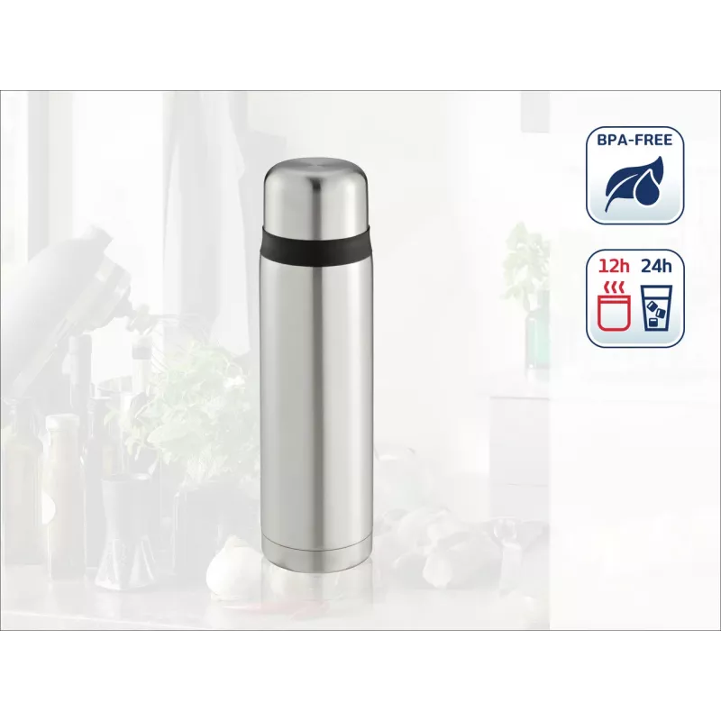 LEIFHEIT Thermos Coco 1,0L nerezová vákuová izolačná fľaša, strieborná