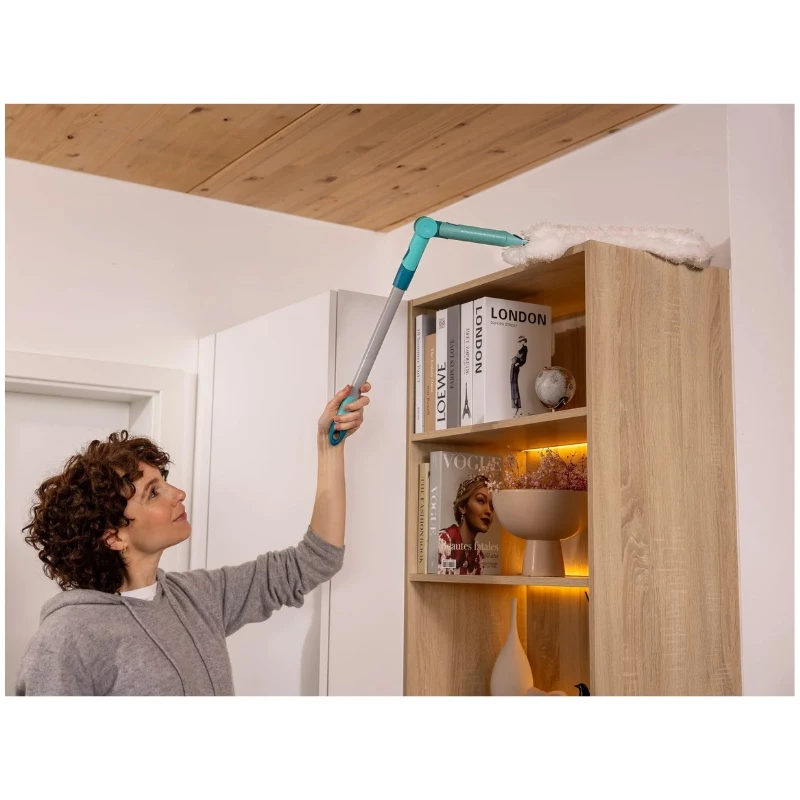 LEIFHEIT Superduster XL Pro Reach set – 56 cm elektrostatická hlava mopu na prach s 43 cm rukoväťou