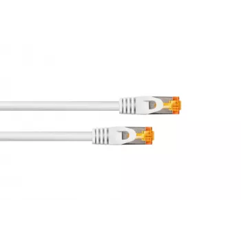 Kabelmeister Cat.7 S/FTP patch kábel RJ45, TPE, bezhalogénový, biely, 0,5 m