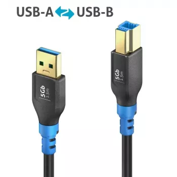 PureLink FlexInstall kábel USB-A na USB-B USB 3.0 5Gbps 1,50 m čierny