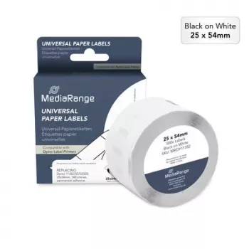 MediaRange papierové etikety pre Dymo 11352/S0722520, 25x54 mm, 500 etikiet, biela, priama termotlač