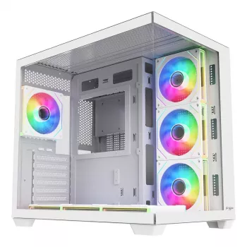 FSP Fortron M341-WA Mid-Tower PC skriňa s tvrdeným sklom a 4 ARGB ventilátormi